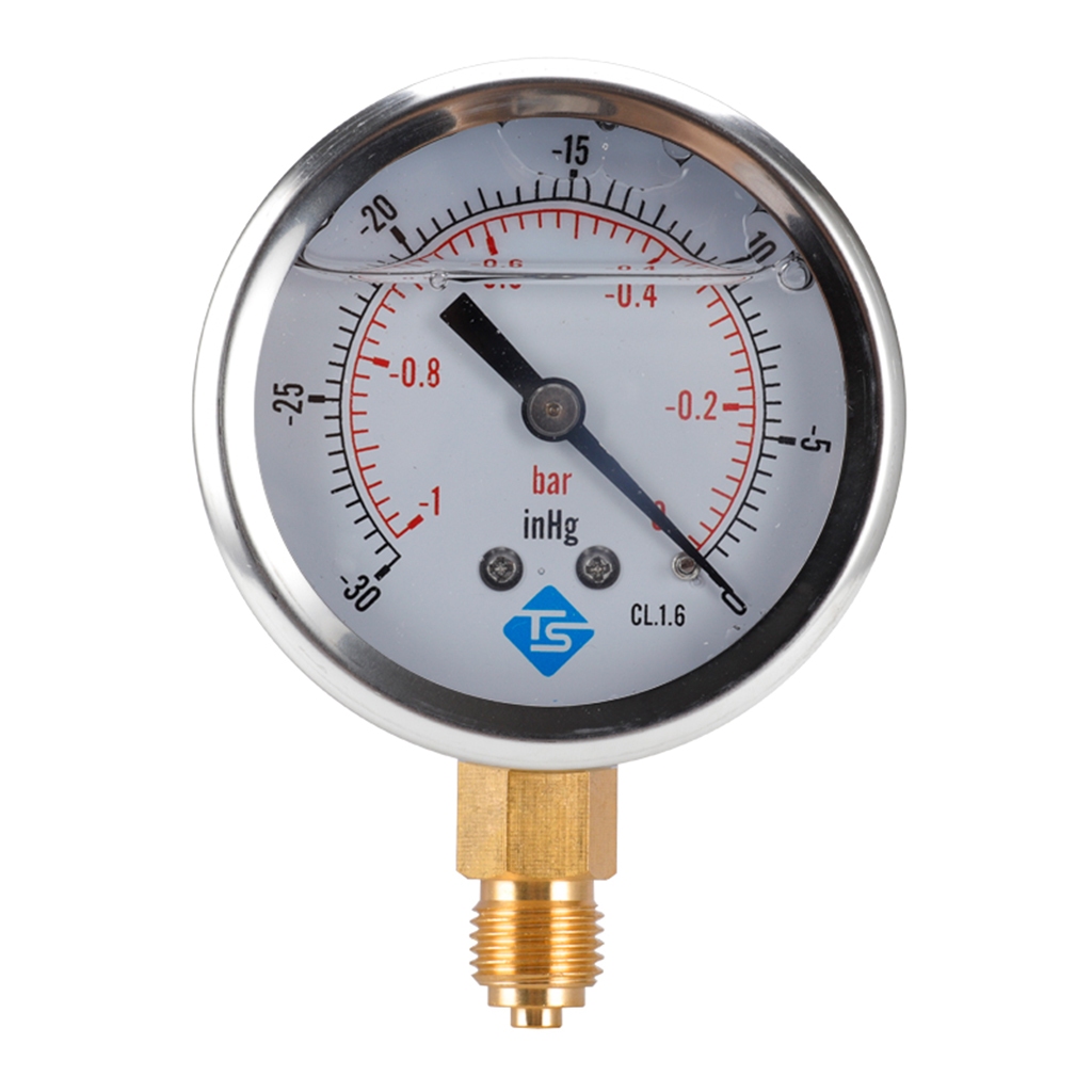 [ เกจวัดสูญญากาศ Glycerin Filled , -1- -30-60hg/psi , -1-7bar,-30- psi