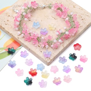 [11ม] 10ชิ้นแก้วดอกซากุระลูกปัดสามมิติลูกปัดดอกไม้ ทําเอง ทํ…