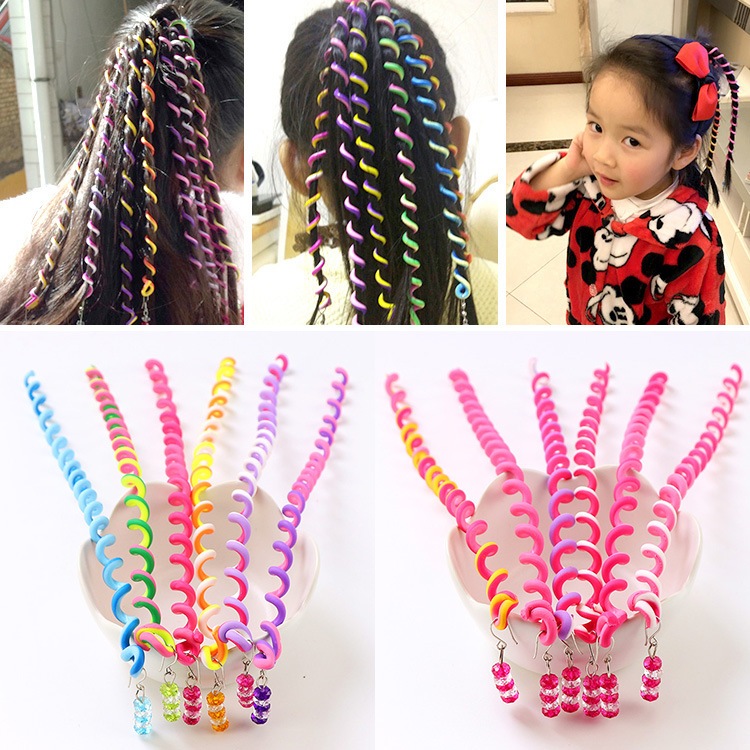 กิ๊บติดผมถักเปีย สีสันสดใส สําหรับเด็กผู้หญิง จํานวน 6 ชิ้น ต่อชุด