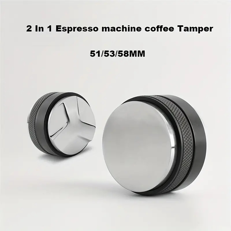 51/5358 มม. จําหน่ายกาแฟและแทมเปอร์,Dual Head Coffee Leveler เหมาะสําหรับ Portafilter,ปรับความลึก-Professional Espresso Hand Tampers