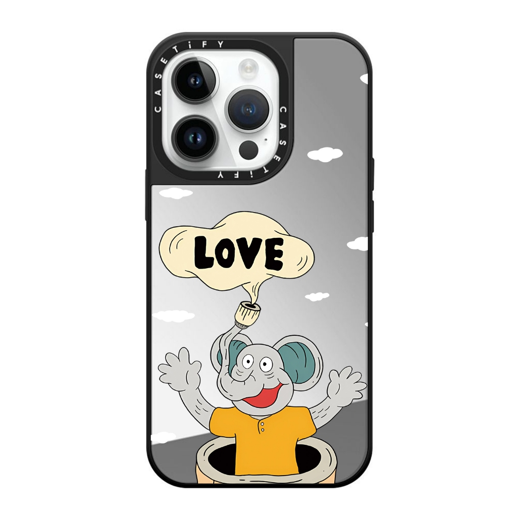 Casetify เคสโทรศัพท์มือถือแบบกระจก ลายช้าง หัวใจ สําหรับ iPhone 15 Pro Max 14 Pro Max 13 Pro Max 12 Pro Max 11