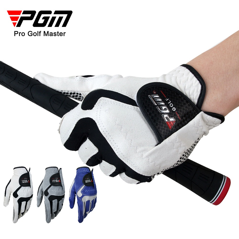 Pgm ถุงมือกอล์ฟ ผ้าไมโครไฟเบอร์ แบบเต็มนิ้ว กันลื่น สําหรับผู้ชาย st017