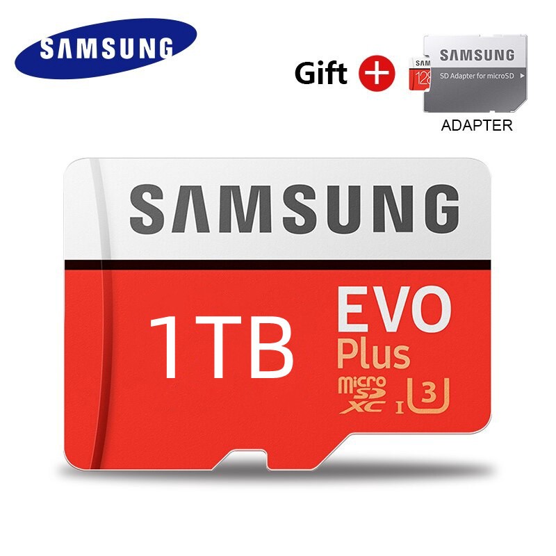 การ์ดหน่วยความจํา EVO PLUS 1TB พร้อมตัวแปลงการ์ด SD 512GB 256GB 128GB 64GB 32GB 16GB ความเร็วสูง 100