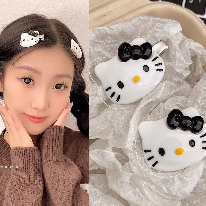 กิ๊บติดผม แบบถัก ลายการ์ตูน Hello Kitty สไตล์ญี่ปุ่น อุปกรณ์เสริม สําหรับแมว