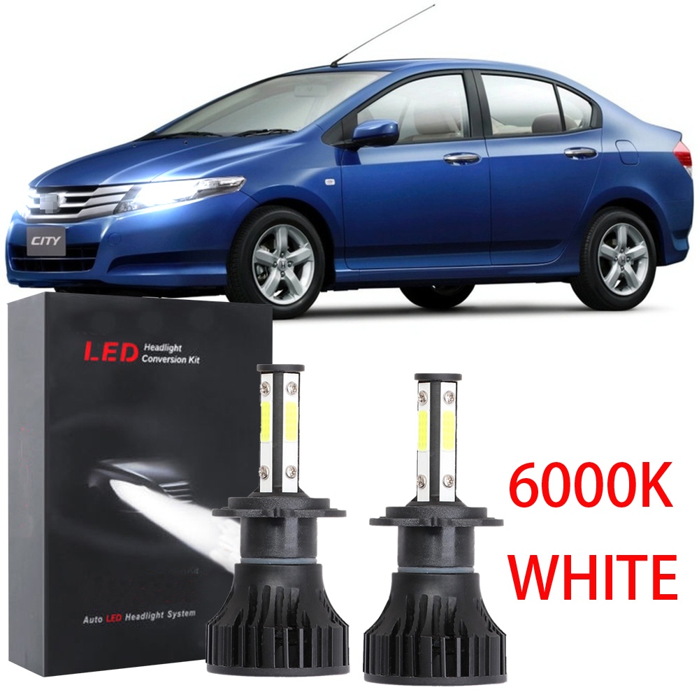 ชุดหลอดไฟหน้ารถยนต์ LED สีขาวสว่าง 12-32V 6000K สําหรับ Honda City TMO 2008 2009 2010 2011 2012 2013 1 คู่