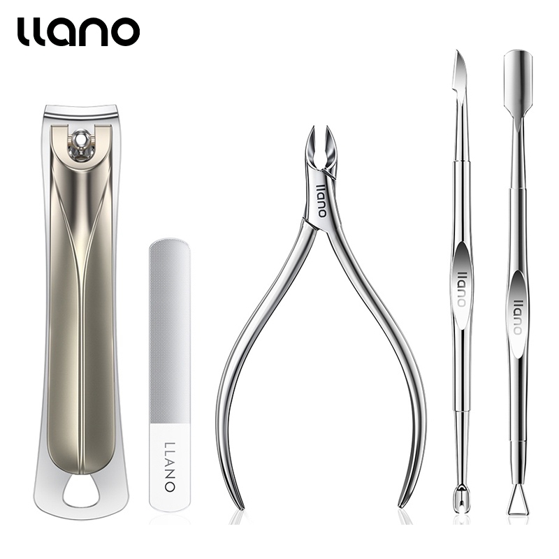 Llano 5pcs เล ็ บ Clippers Cuticle Remover เล ็ บ Nipper ชุดสแตนเลส Dead Skin เครื ่ องตัด Trimmer เล ็ บภาษาโปลิชคําเล ็ บเท ้ าเครื ่ องมือ