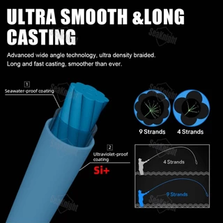 Seaknight X9 9 Strands สายตกปลาถัก Original 150 M/ 300 M/ 500 M UV-proof เคลือบ 9 สาน Smooth Multifilament PE Line น้ําเค็ม Super Strong Sea สายตกปลา 17-80LB