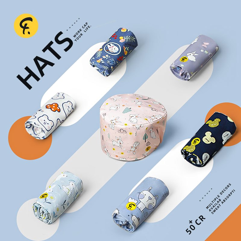 หมวกพยาบาล ผ้าฝ้าย 100% แบบใช้แล้วทิ้ง สําหรับผู้หญิง และผู้ชาย