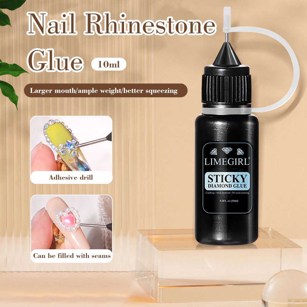 เล็บ Rhinestone กาวกาวสําหรับเจาะ Soak Off Uv Led Art เจลเคลือบเงา 10ml