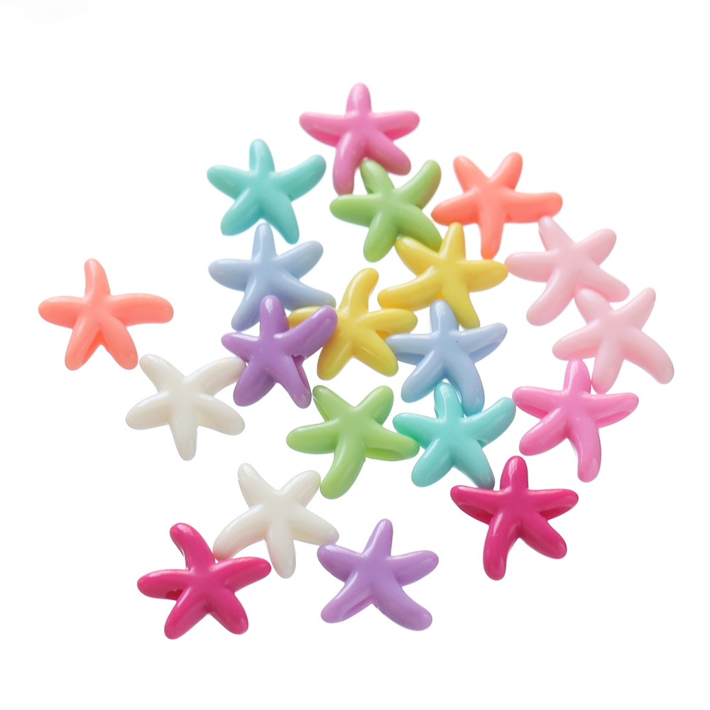 St. kunkka 20-50 ชิ้นอะคริลิคสีทึบปลาดาวลูกปัดสีสัน Ocean Charm ปลาดาวลูกปัดสําหรับ DIY Beading สร้อยข้อมือสร้อยคอต่างหูทํา
