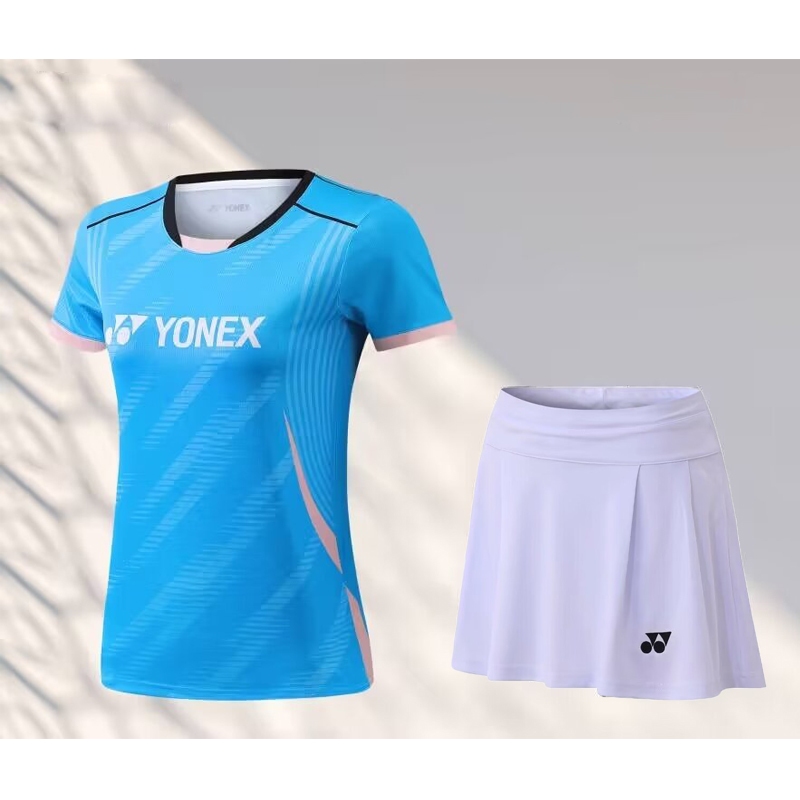 Yonex มาใหม่ เสื้อยืดกีฬา แขนสั้น กระโปรง ระบายอากาศ สําหรับผู้หญิง ใส่เล่นแบดมินตัน ปี 2024