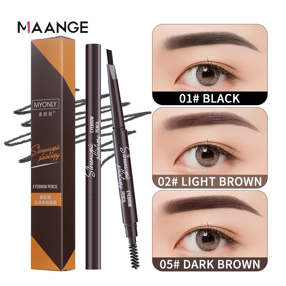 Maange ดินสอเขียนคิ้ว ดูเป็นธรรมชาติ ติดทนนาน ไม่ซีดจาง กันน้ํา 3 สี