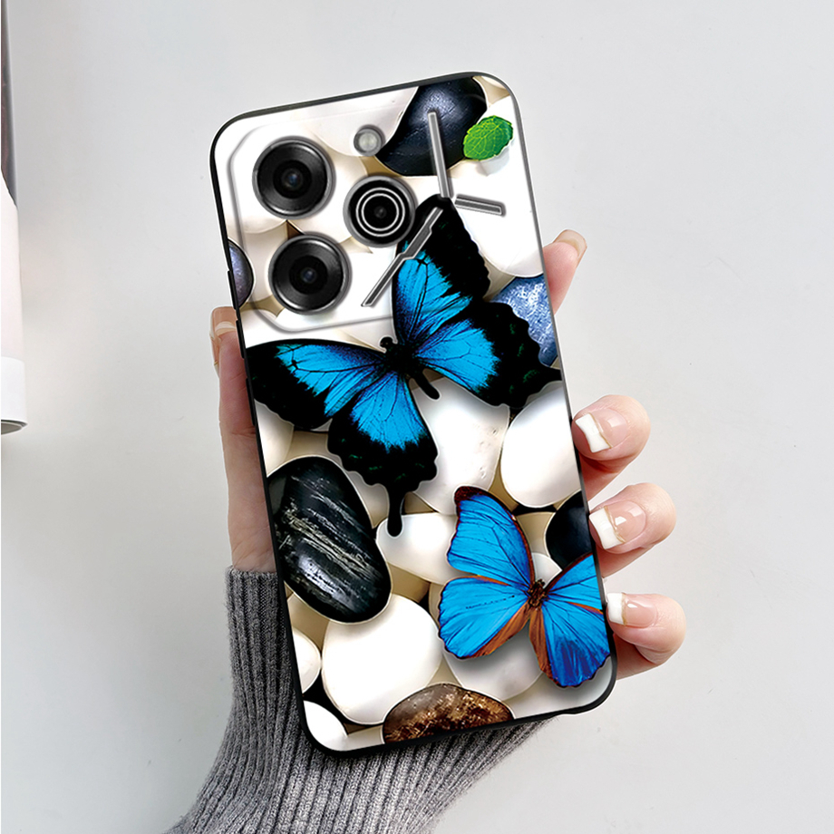 เคสโทรศัพท์มือถือ ซิลิโคนนิ่ม ผิวด้าน สีดํา สําหรับ Tecno รูปที่ 4