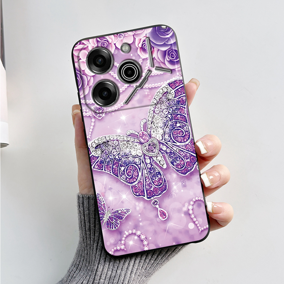 เคสโทรศัพท์มือถือ ซิลิโคนนิ่ม ผิวด้าน สีดํา สําหรับ Tecno รูปที่ 6