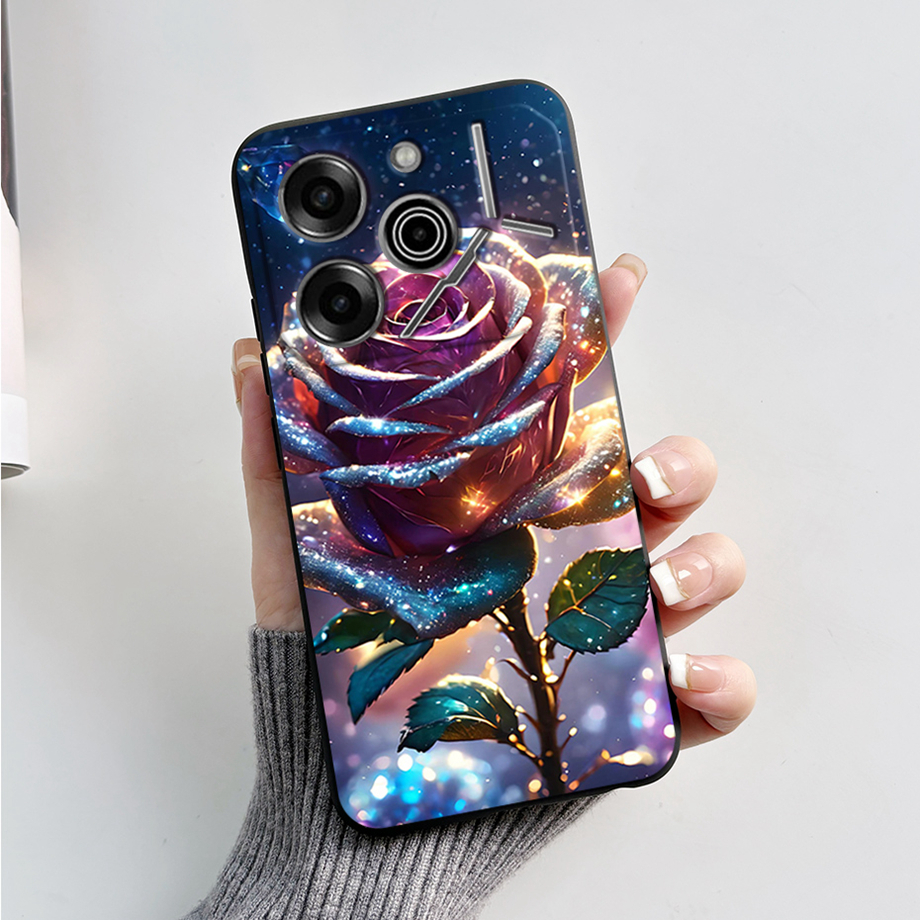 เคสโทรศัพท์มือถือ ซิลิโคนนิ่ม ผิวด้าน สีดํา สําหรับ Tecno รูปที่ 8