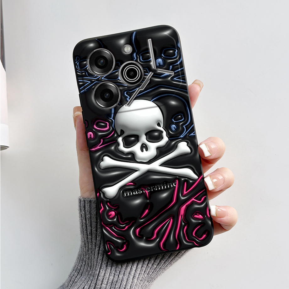 เคสโทรศัพท์มือถือ ซิลิโคนนิ่ม ผิวด้าน สีดํา สําหรับ Tecno รูปที่ 7