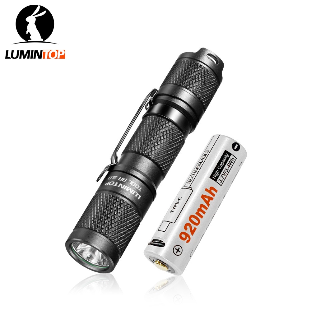 Lumintop TOOL AA 3.0 สีดํา 14500 ไฟฉาย AA ไฟฉาย 900 ลูเมนพวงกุญแจกลางแจ้งไฟฉายขนาดเล็ก