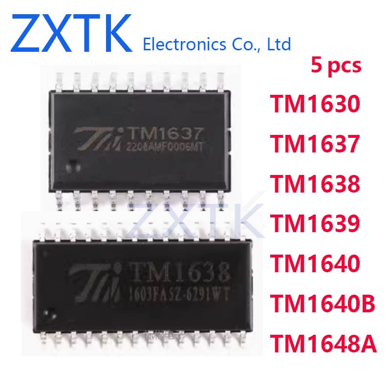 ชิปไดรเวอร์ LED 5 ชิ้น TM1630 TM1637 TM1638 TM1639 TM1640 TM1640B TM1648A 1640B 1648A ชิป IC