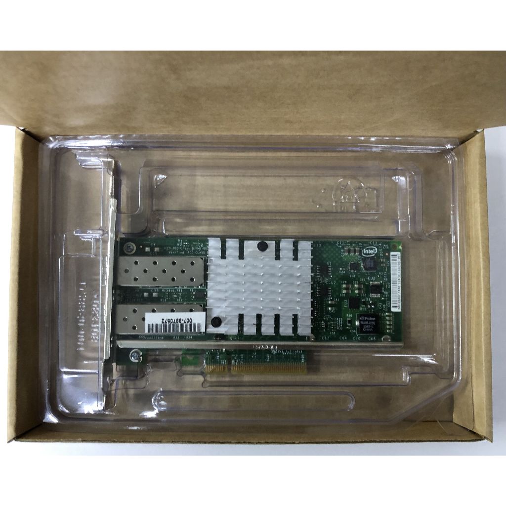 Intel original X520-SR2 อะแดปเตอร์เซิร์ฟเวอร์อีเธอร์เน็ต พอร์ตคู่ 10Gb E10G42BFSRBLK ความสูงเต็มรูปแ