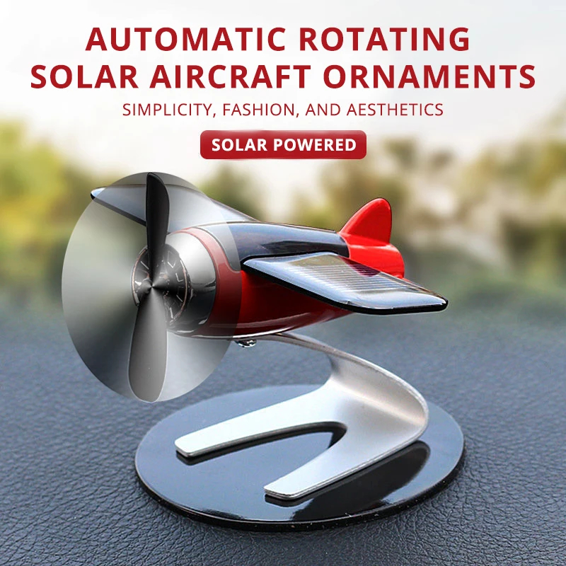 เครื่องบินพลังงานแสงอาทิตย์ Creative Mens Car Decorative Car อุปกรณ์ตกแต่งภายในรถยนต์ Desktop Jewelry Gift For Woman Man Car Enteriest