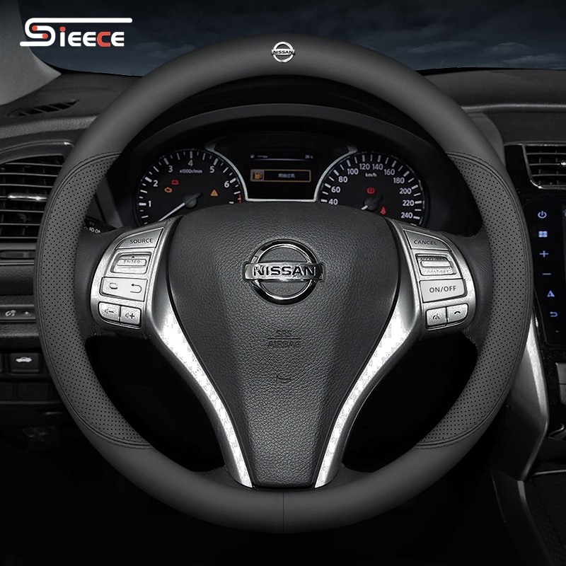 Sieece หนังไมโครไฟเบอร์ หุ้มพวงมาลัยรถยนต์ ปลอกหุ้มพวงมาลัยรถยนต์ พวงมาลัยรถยนต์ ระบายอากาศได้ กันลื