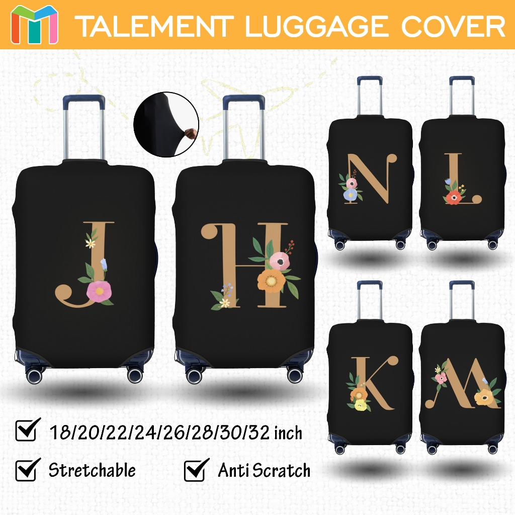 ผ้าคลุมกระเป๋าเดินทาง Letter ผ้าสแปนเด็กซ์ แบบยืดหยุ่น ยืดหยุ่น Luggage Cover 18 20 22 24 26 28 30 32 นิ้ว