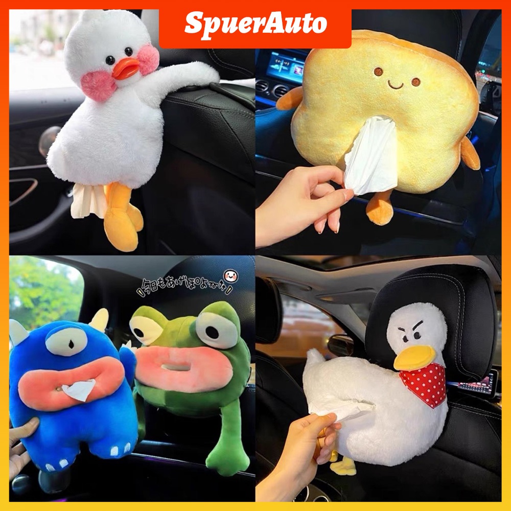 SuperAuto ใส่ทิชชู่ในรถ กล่องใส่กระดาษทิชชู่ในรถยนต์ ที่วางของในรถยนต์ กล่องเก็บของในรถ ที่เก็บของในรถ แต่งรถภายในรถยนต์