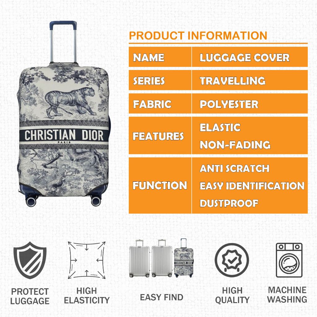 ผ้าคลุมกระเป๋าเดินทาง Fashion ผ้าสแปนเด็กซ์ แบบยืดหยุ่น ยืดหยุ่น Luggage Cover 18 20 22 24 26 28 30 32 นิ้ว