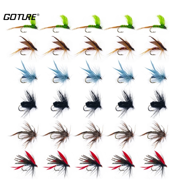 GOTURE เหยื่อตกปลา ฟรายฟิชชิ่ง หนอนปลอม เหยื่อพร้อมตัวเบ็ด 8-30 ชิ้น/แพ็ค