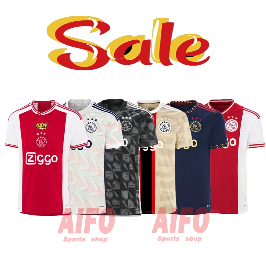 เสื้อกีฬาแขนสั้น ลายทีมชาติฟุตบอล Ajax Jersey ชุดเหย้า คุณภาพสูง สําหรับผู้ชาย
