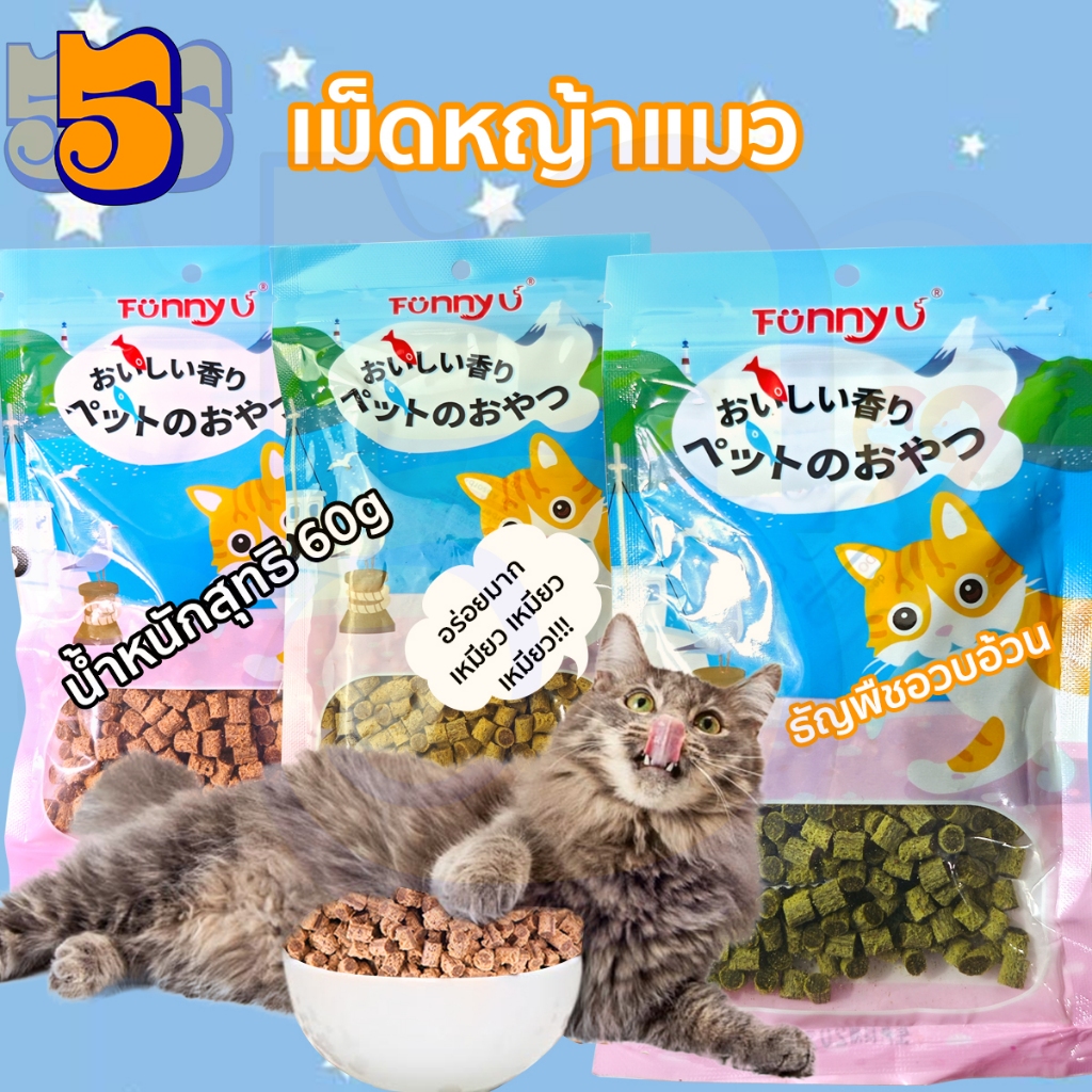 555PET ขนมแมว หญ้าแมว ขนมหญ้าแมว คุณภาพดีและราคาต่ำ จัดส่งที่รวดเร็ว