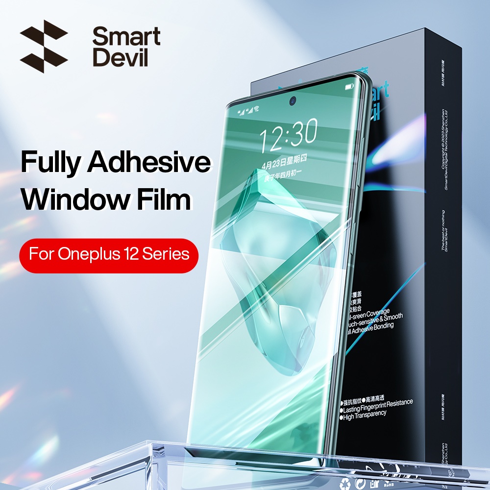 SmartDevil ฟิล์มกระจกนิรภัยกันรอยหน้าจอ แบบเต็มจอ กันระเบิด สําหรับ OnePlus 12