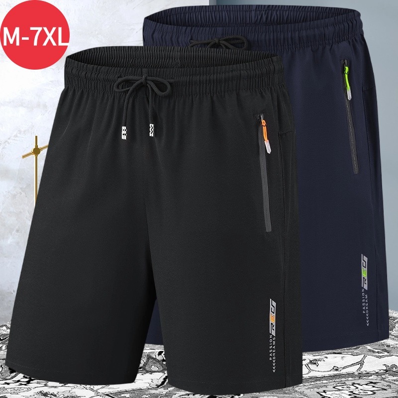 กางเกงกีฬาขาสั้นลําลอง ผ้าเรยอน แบบแห้งเร็ว ขนาดใหญ่ เหมาะกับเดินชายหาด แฟชั่นฤดูร้อน สําหรับผู้ชาย ไซซ์ M - 7xl