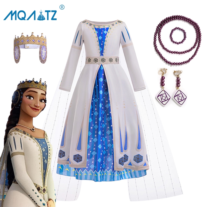 Mqatz Wish Queen ชุดคอสเพลย์ ชุดเดรสเจ้าหญิง สีขาว สําหรับเด็กผู้หญิง 2-12 ปี XY05