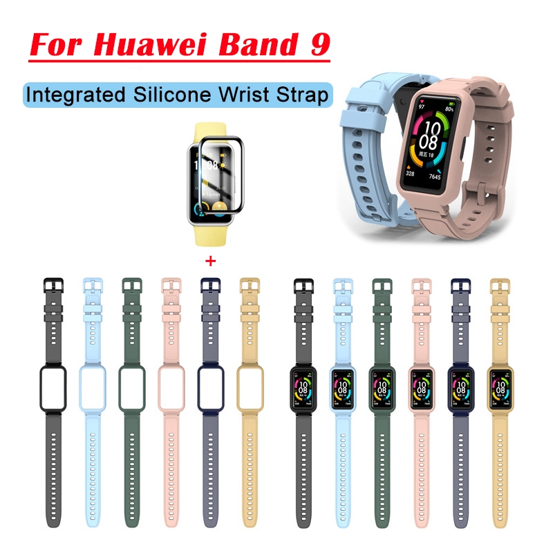 เคสซิลิโคน พร้อมสายคล้อง สําหรับ Huawei Band 9 8 Honor Band 6 Smart Watch Huawei Band 7 6