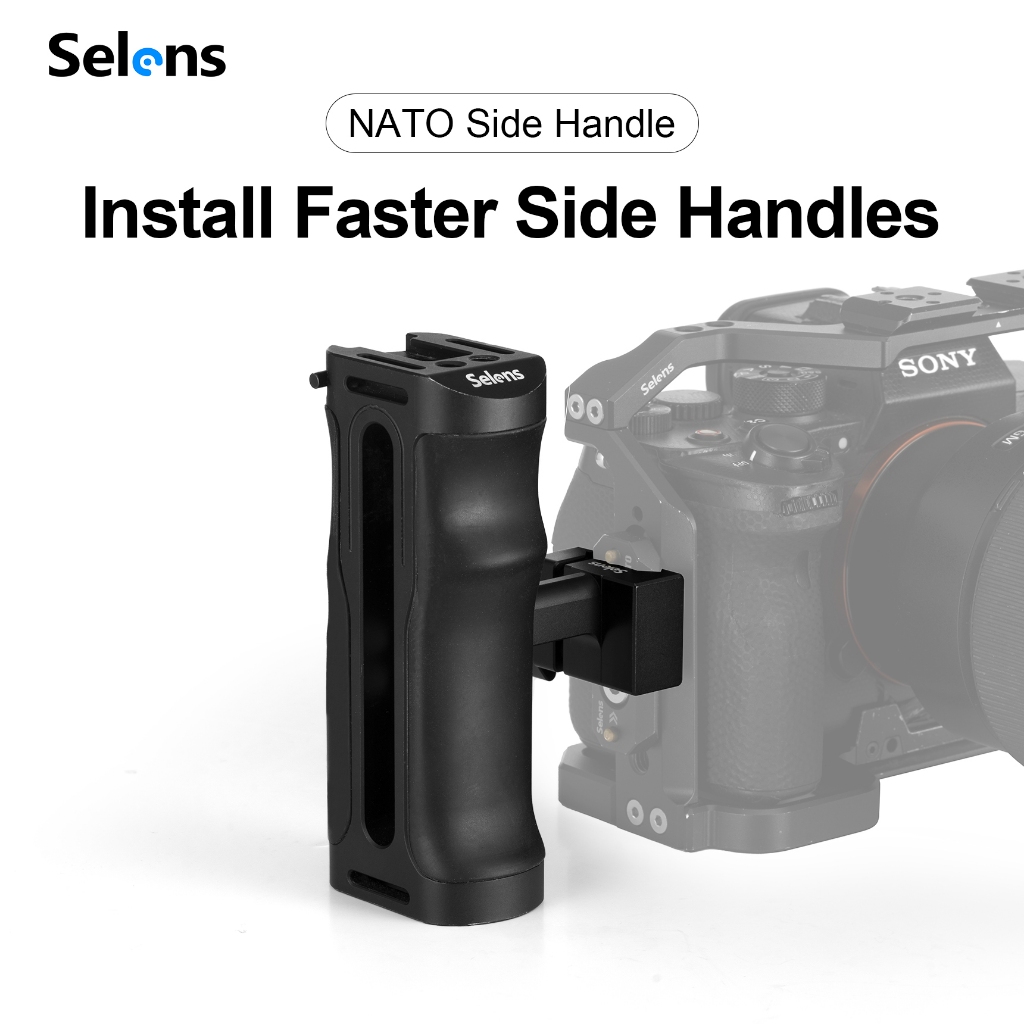 Selens Nato แบบพกพาที่จับด้านข้าง Universal กล้องด้านข้างจับอลูมิเนียม Cold Shoe Mount อุปกรณ์เสริมสำหรับกล้อง