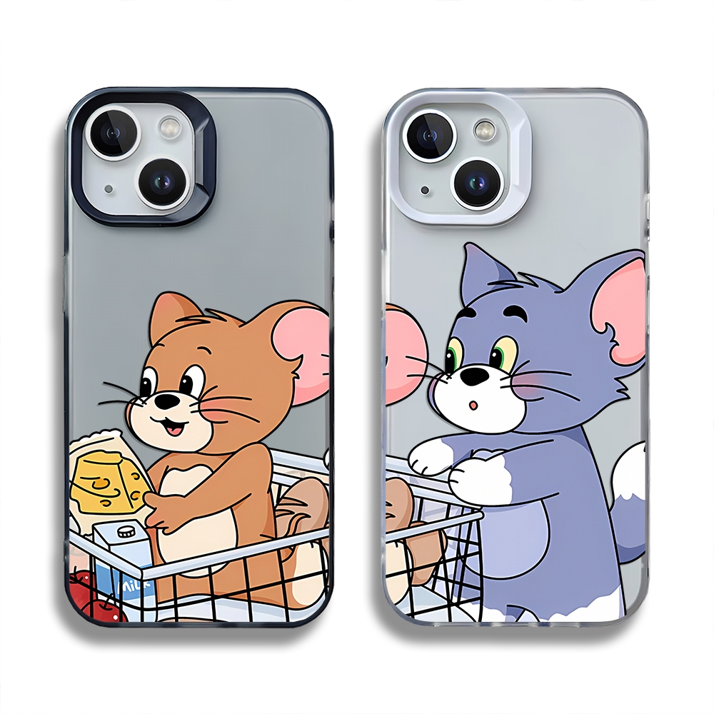 เคสโทรศัพท์มือถือ พลาสติกนิ่ม ผิวด้าน ลายการ์ตูน Tom and Jerry สําหรับ iPhone 15 14 13 12 11 ProMax 