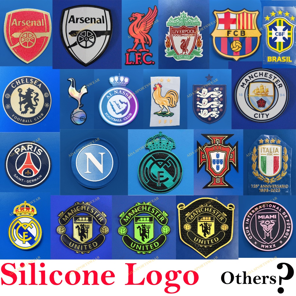 พร้อมส่ง !! ตราสัญลักษณ์ทีมและโลโก้ City Man U CHE ASL Real M FRA Bayern LFC ซิลิโคน ตราสัญลักษณ์ BAR TOT ENG
