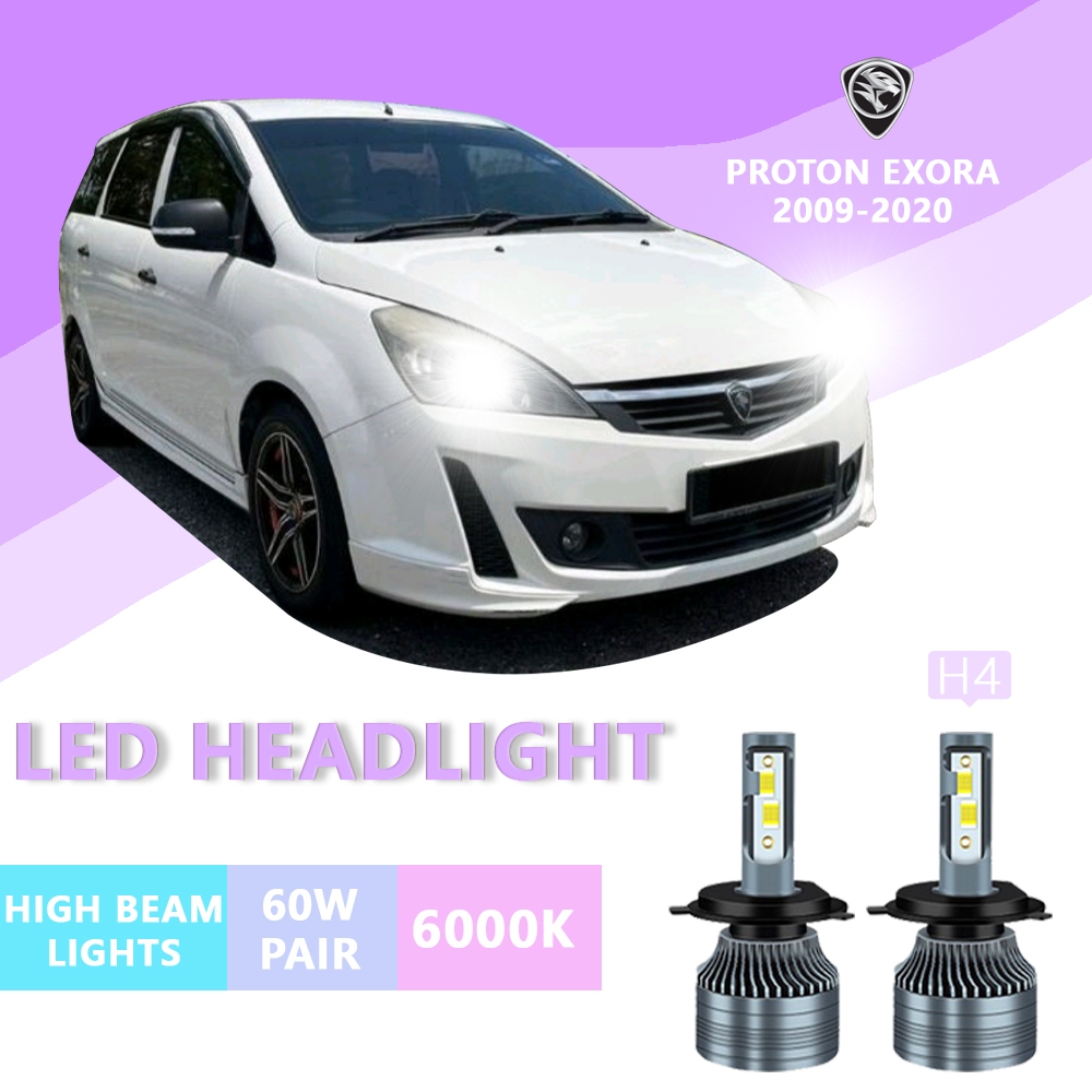 หลอดไฟหน้ารถยนต์ LED สว่างมาก สีขาว สําหรับ PROTON Exora 2009-2020 H4 2 ชิ้น