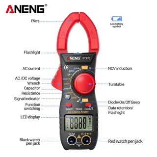 ANENG ST170 multi-function digital clamp มัลติมิเตอร์หน้าจอแบ็คไลท์อัจฉริยะ anti-burn มัลติมิเตอร์ช่างไฟฟ้าแอมมิเตอร์