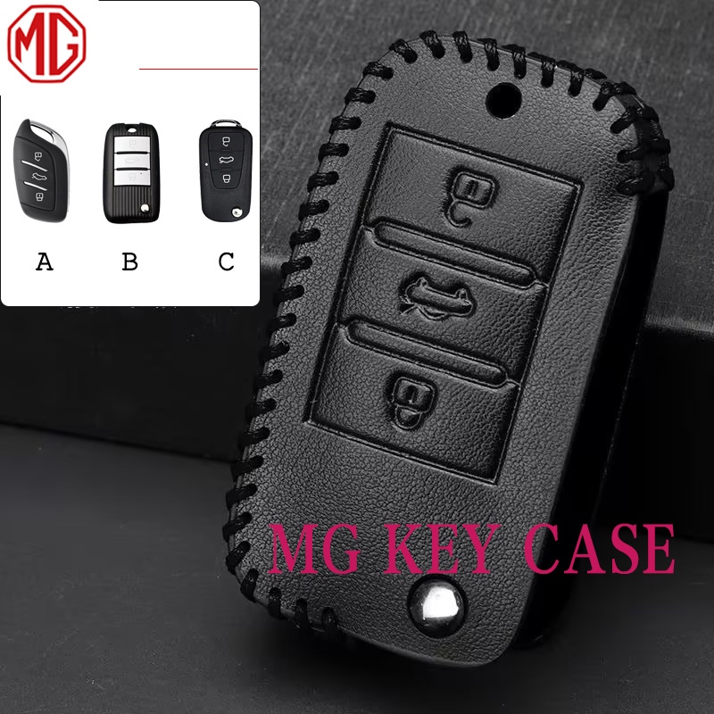 เคสกุญแจรีโมทรถยนต์ หนังวัวแท้ 3 ปุ่ม อุปกรณ์เสริม สําหรับ MG ZS MG VS MG HS MG ZS EV MG4 EV MG EP MG3 MG4 MG5 MG6