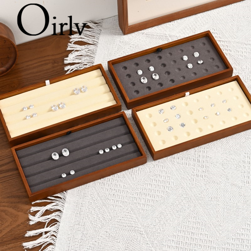Oirlv ไม้เครื่องประดับ Organizer ถาดแสดงเครื่องประดับ P045 P046