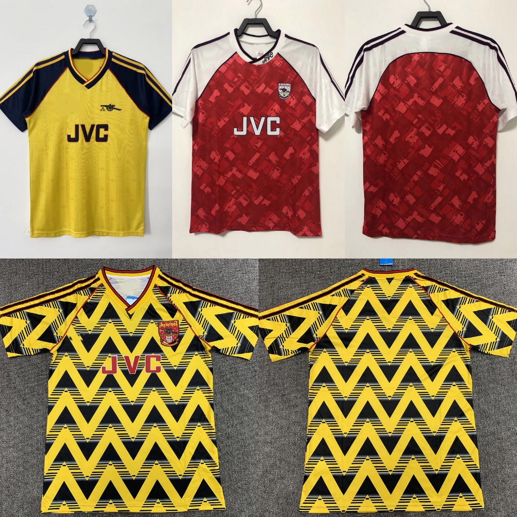 ย้อนยุค!! เสื้อกีฬาแขนสั้น ลายทีมชาติฟุตบอล Arsenal FC 1988 1990 1991 1993 ชุดเยือน สไตล์เรโทร