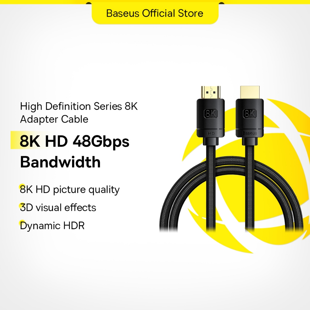Baseus สาย HDMI สําหรับ Xiaomi Mi Box HDMI 2.1 8K/60Hz 4K/120Hz 48Gbps สายดิจิตอลสําหรับ PS5 PS4 แล็