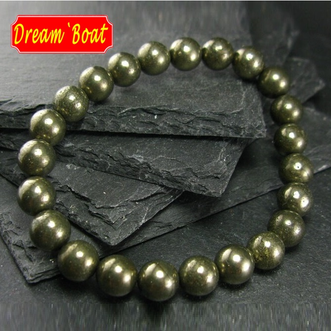 Pyrite Natural Crystal Bracelet สร้อยข้อมือคริสตัลธรรมชาติ,ลูกปัดคริสตัล,ผู้หญิง/ผู้ชายสร้อยข้อมือ,ส
