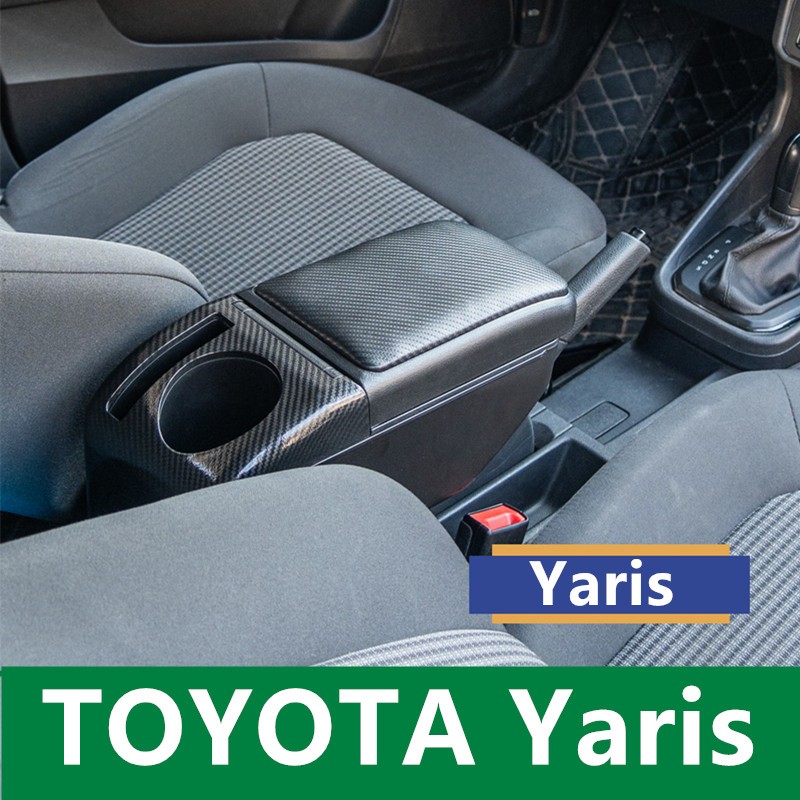 Toyota Yaris กล่องเก็บของคอนโซลกลาง ที่พักแขน ปรับได้ พร้อมที่ชาร์จ USB Type-C อุปกรณ์เสริม สําหรับร
