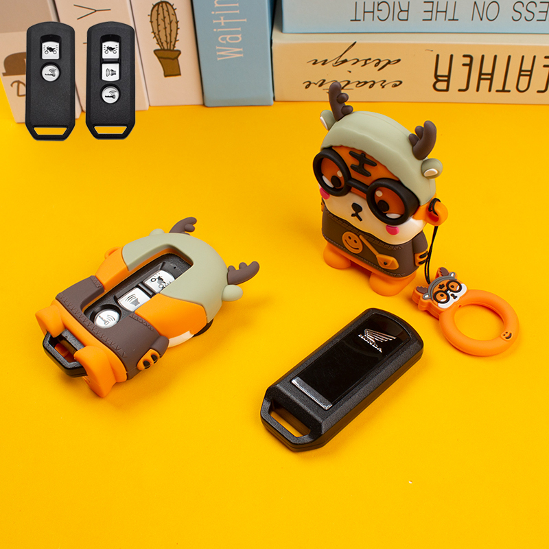 เคสกุญแจรถจักรยานยนต์ สกูตเตอร์ ลายเสือน่ารัก สําหรับ Honda PCX 125 150 SH125 150 Super Cub 125