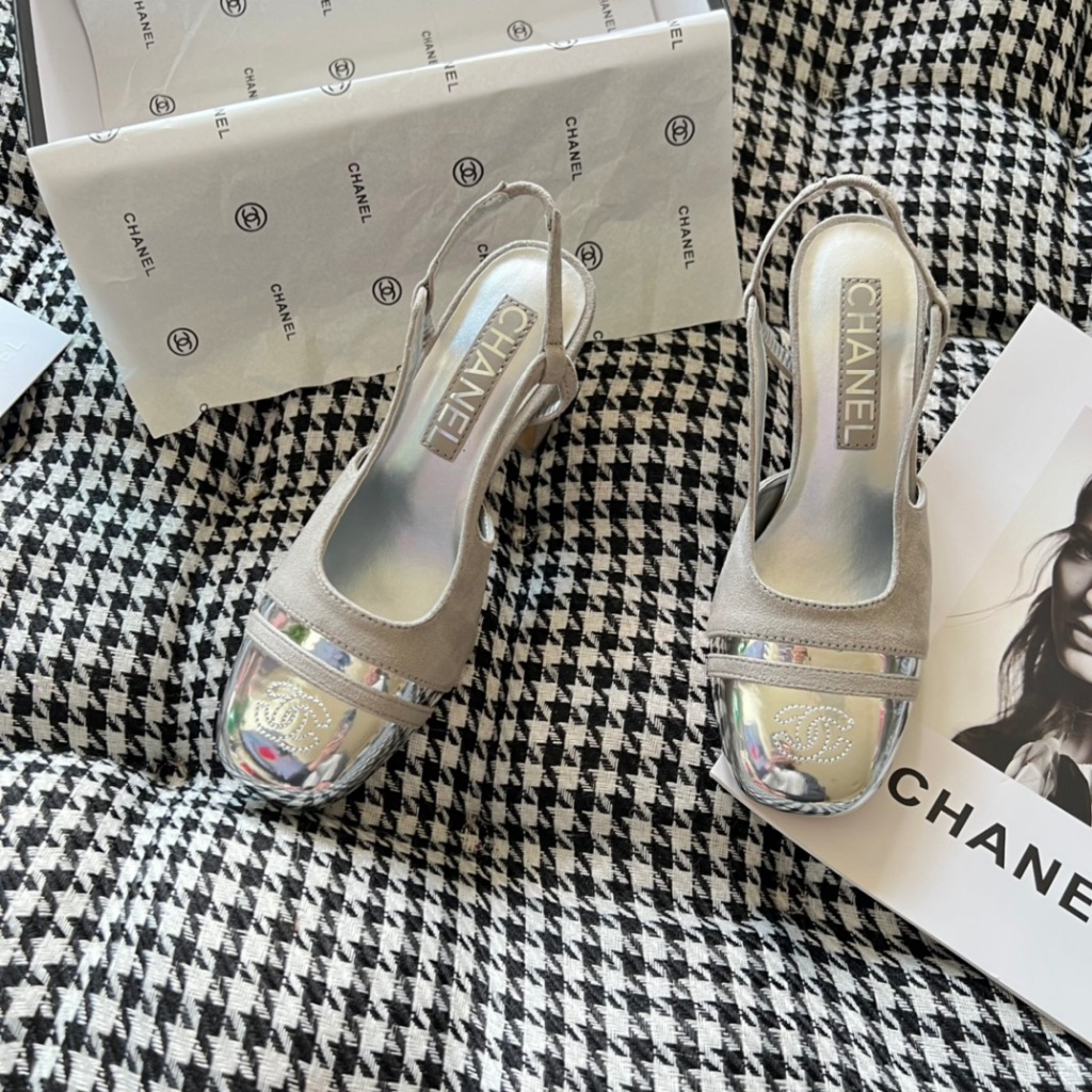 Chanel Mary Jane รองเท้าส้นสูง หนังวัวแท้ เข้ากับทุกการแต่งกาย สไตล์ใหม่ สําหรับผู้หญิง 2024