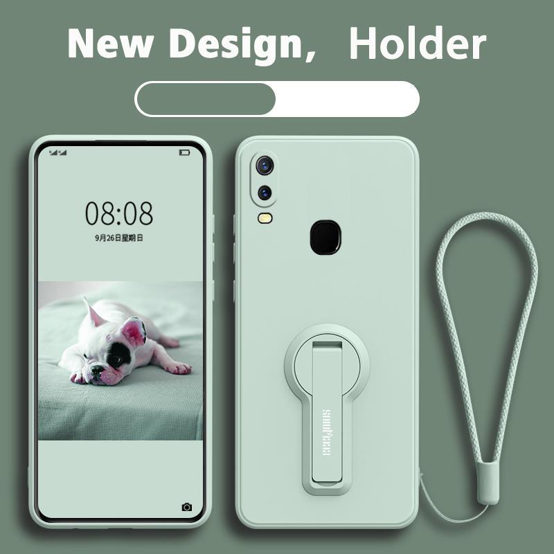 FOR เคส ปลอก VIVO Y11 2019 โทรศัพท์กรณี softcase ซิลิโคนเหลวป้องกันเรียบกันกระแทกกันชนปกการออกแบบใหม่360 ° กับผู้ถือ ytxzzj01