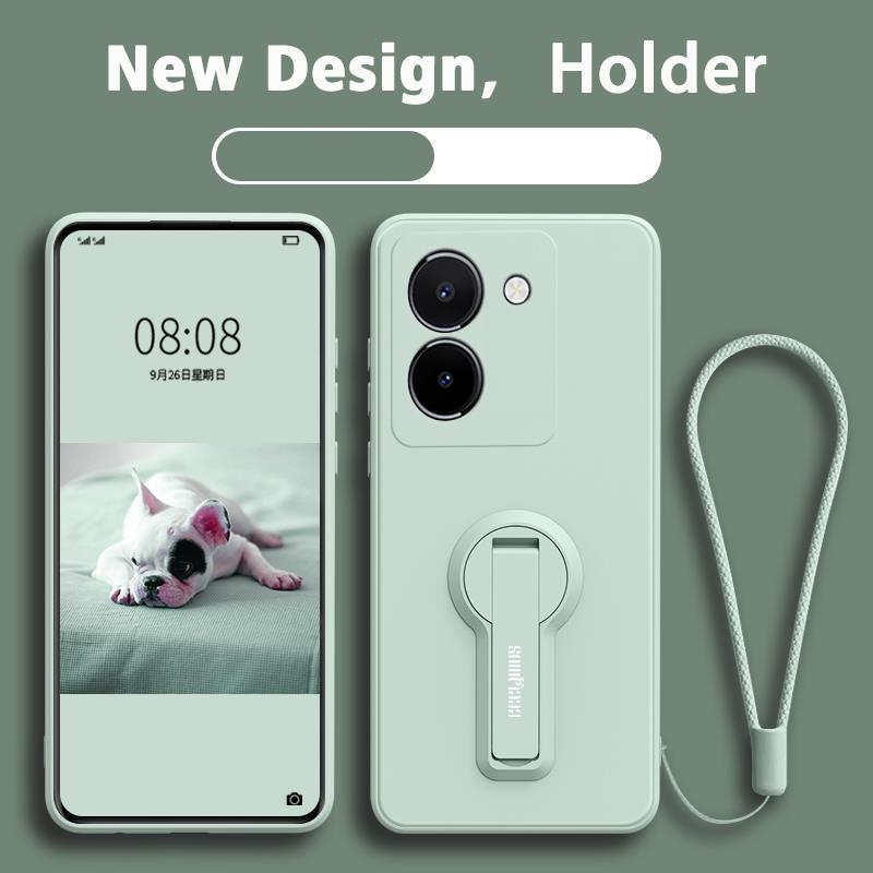 FOR เคส ปลอก VIVO Y36 4g VIVO y27s VIVO Y36 5g โทรศัพท์กรณี softcase ซิลิโคนเหลวป้องกันเรียบกันกระแทกกันชนปกการออกแบบใหม่360 ° กับผู้ถือ YTXZZJ01